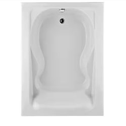 Cadet 72 in. x 42 in. Rectangular Soaking Bathtub with Reversible Hand Drain in White