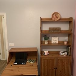 IKEA Leksvik Desk And Bookshelf Cabinet Hutch Set