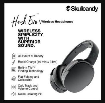 New! SkullCandy HESH EVO Wired & Bluetooth Headphones in Raven.