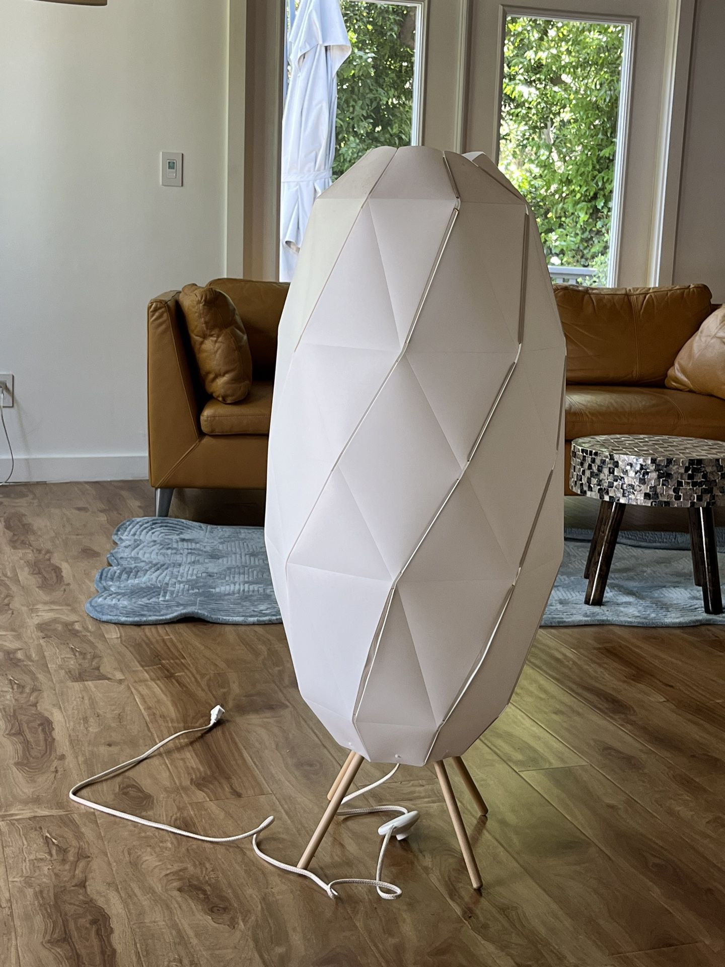 White Framed Mirror & IKEA lamp