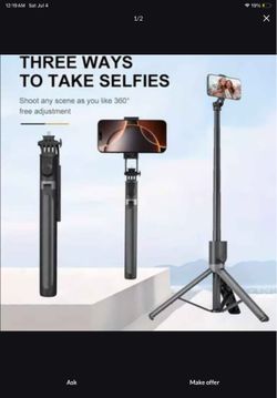Three way phone selfie stick