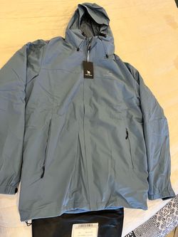 CAMEL Mens LARGE Ski Jacket Fleece Trekking Winter Coat Snow Jacket Hooded Windbreaker Hiking Snowboarding Jackets Dark Gray