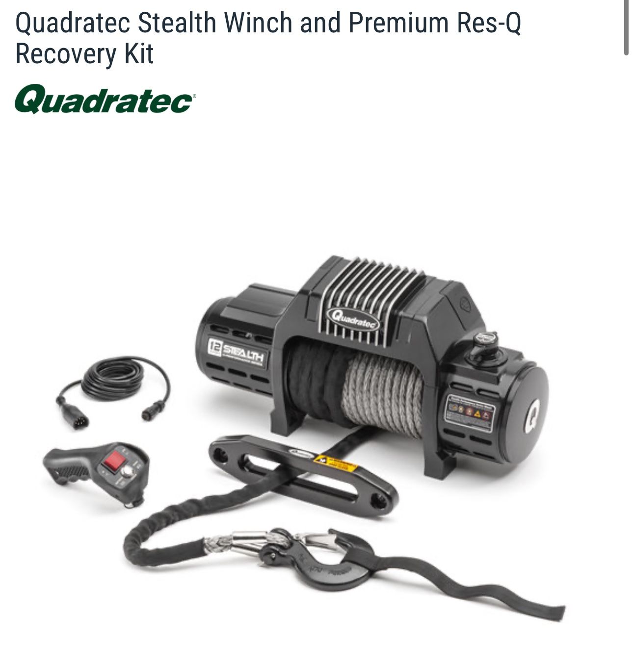 Quadratec Q12000IS Stealth Winch with Synthetic Rope