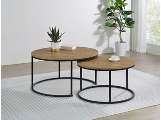 Lainey Mango 2-piece Round Nesting Coffee Table
