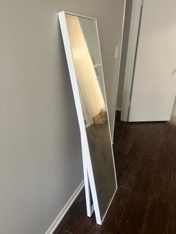 Full-Length Mirror with White Frame