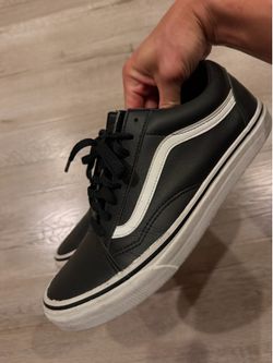 vans old skool leather black size 10