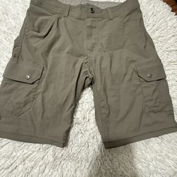 KUHL Size 32x32 Renegade Cargo Short Nylon Blend Mens khaki