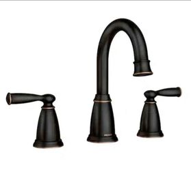 Moen Banbury 8 in. Widespread Double Handle High-Arc Bathroom Faucet in Mediterranean Bronze (Valve