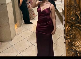 Burgundy Satin dress
