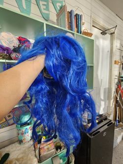 Blue wig