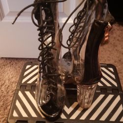 Clear Chunky Boots