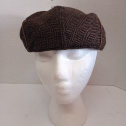 Perry Ellis Newsboy hat cap brown tan L/XL