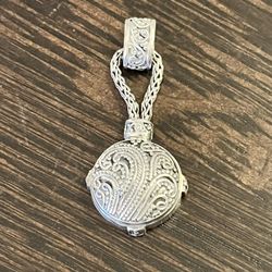 Sarda Sterling Silver Pendant  Filigree & Scrollwork Bohemian 