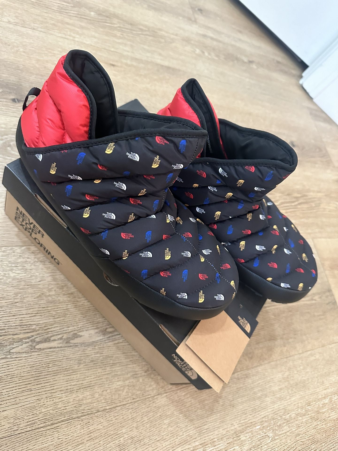 The North Face Men All Over Logo Print Thermoball Traction Bootie Black US 12 