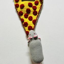 PIZZA Rat New York NYC KnottedNeon Handmade Crochet Clutch Purse bag Wristlet
