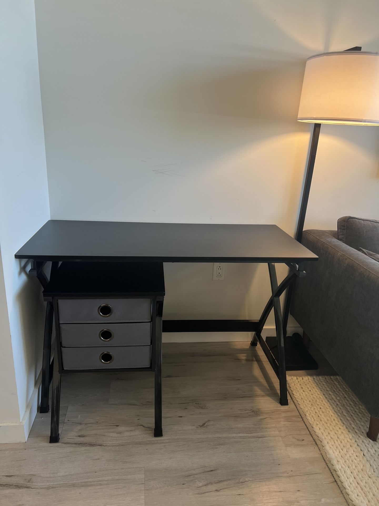 Realspace® X-Cross 48"W Computer Desk With File Cabinet