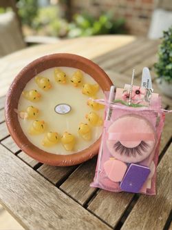 NWT Vintage GANZ Citronella Duck Candle Terracotta Pot & Beauty Gift Bag