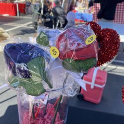 Valentines Baskets and Flowers Made From Bandanas 