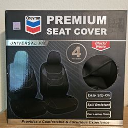 Chevron Black/White Premium Seat Covers Faux Leather - New