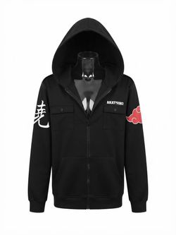 Herren Naruto Shippuden Kakashi Hatake Full Zip Military Hoodie Hoodie