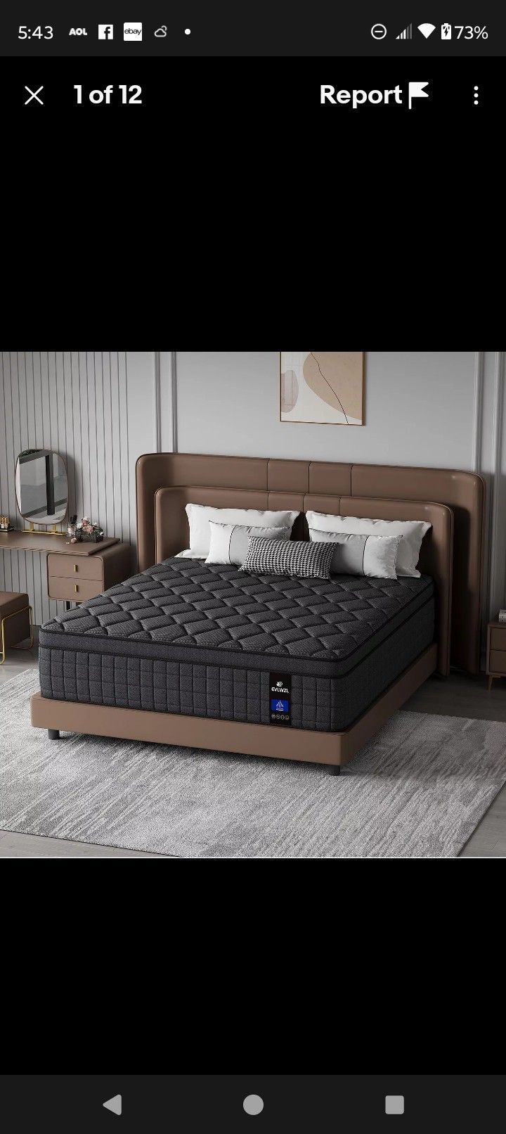 10"12" Twin Full Queen King Size Mattress in a Box Hybrid Spring Memory Foam