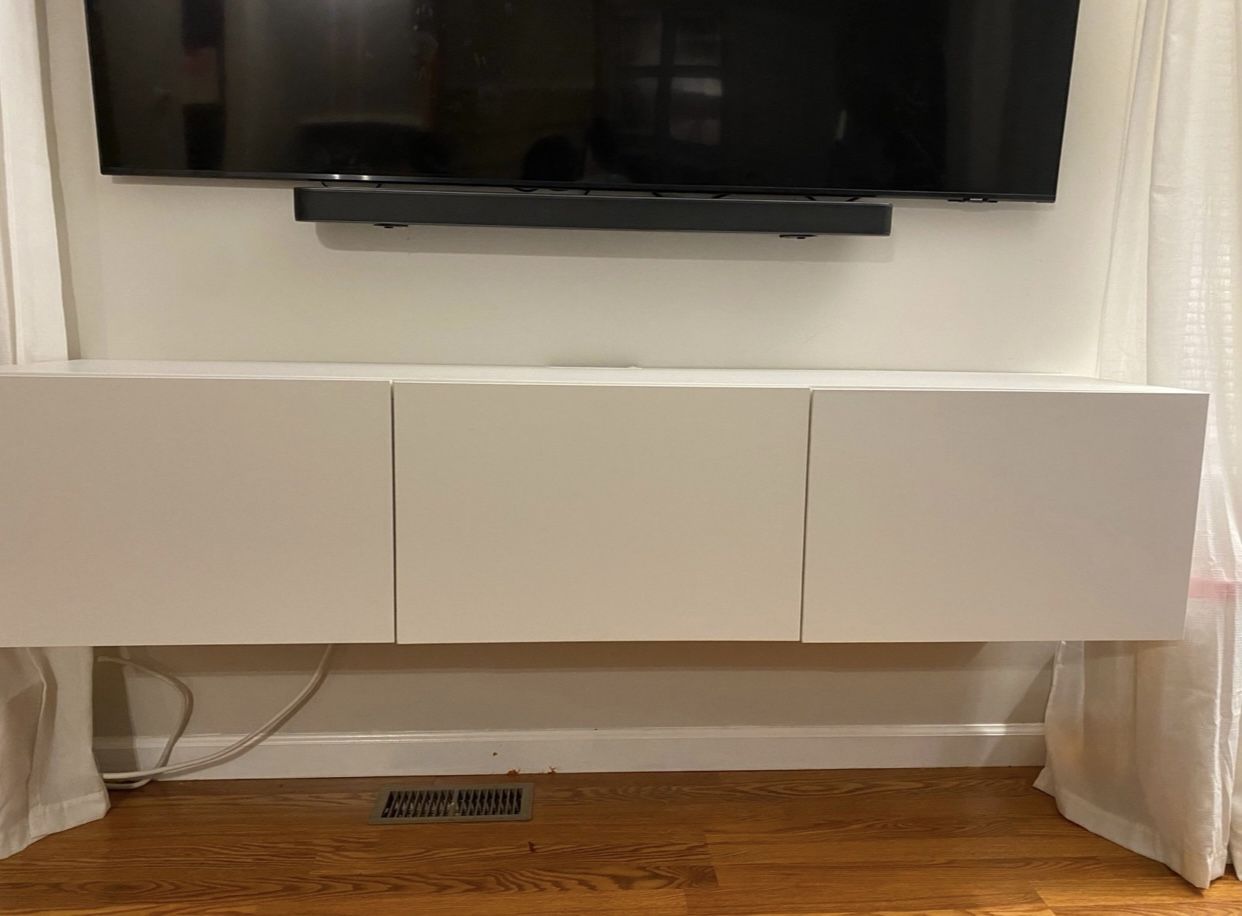 Floating White Media Console – IKEA BESTÅ – Modern Storage (LOCAL PICK-UP)
