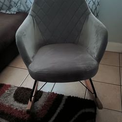 Grey Microfiber Rocking Chair