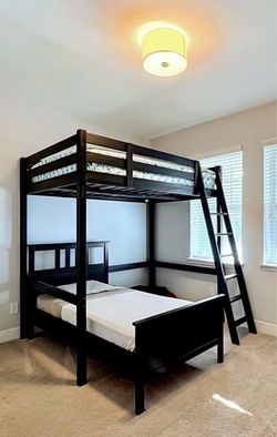 Black Wood Twin Over Full Bunk Bed