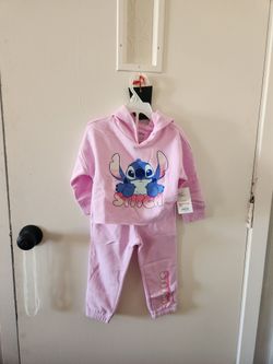 Disney Stitch Kids Pink Hoodie and Jogger Set