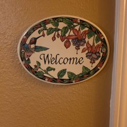 Hummingbird Welcome Sign