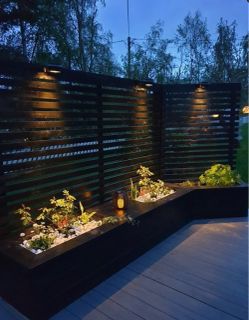 Custom privacy wall patio garden bed flower herb planter box wooden cedar redwood container vegetable urban