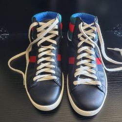 Gucci Ace High Black Sneakers 7 1/2 Used