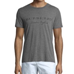Burberry Martford Logo-Print Jersey T-Shirt, Gray