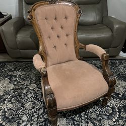 Quality Mid Victorian Carved Gentlemen's Arm Chair, Scotland 1870