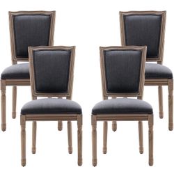 Set of 4 French Dining Chairs with Square Back