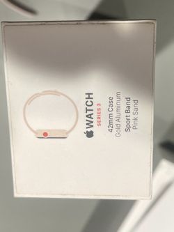 Apple Watch Series 3 42mm Case Sport Band Pink Sand