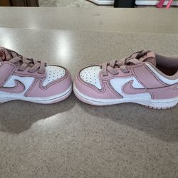 Toddler's Nike Dunk Low White/Pink Glaze-Pomegrante (6C)