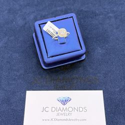 Ring Engament 14k Gold Round  Diamonds Real 💎