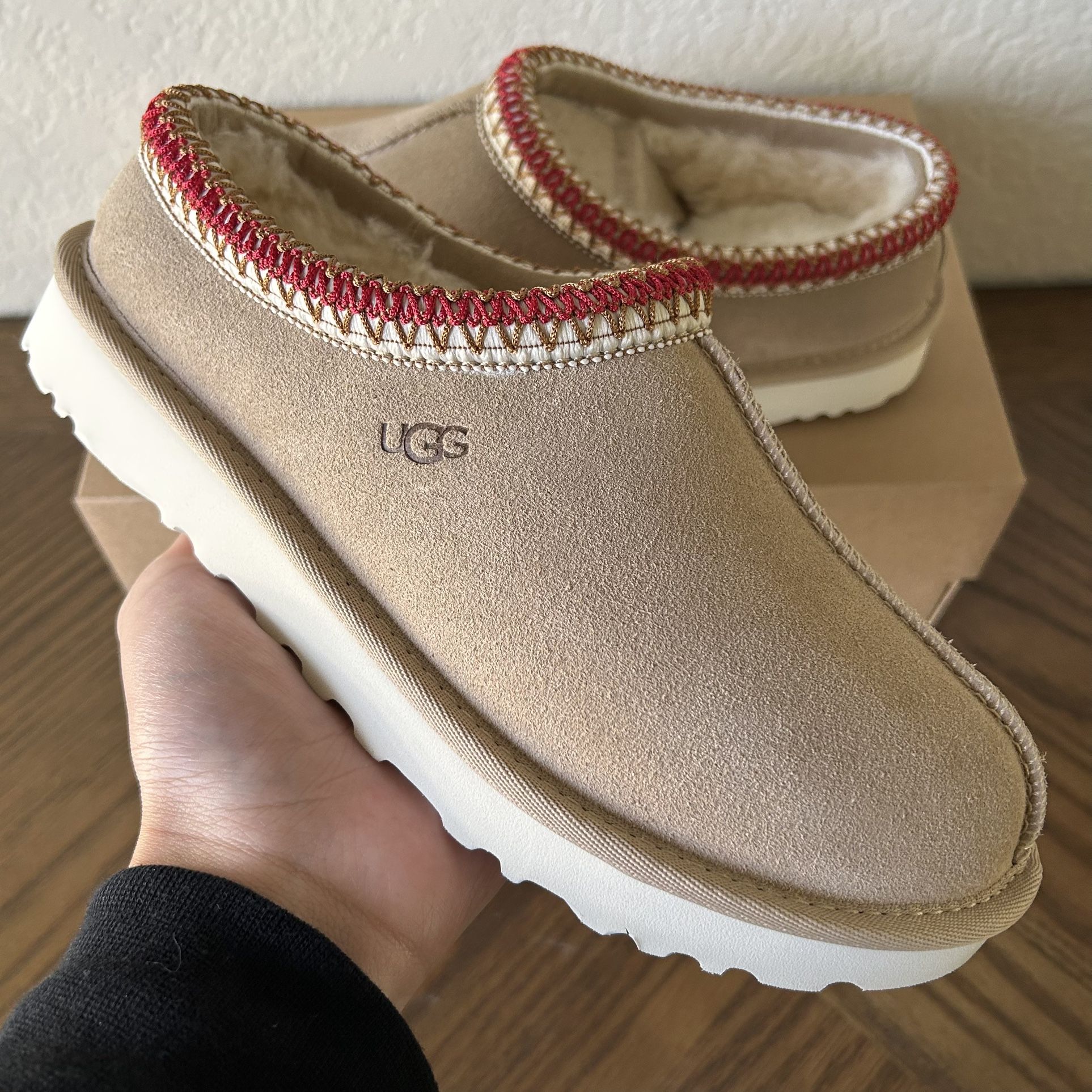 Size 7W - UGG Tasman Slipper Sand Dark Cherry (Women’s) - 5955-SNDD