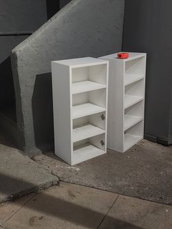 White Wood Bookcase with 8 Shelves