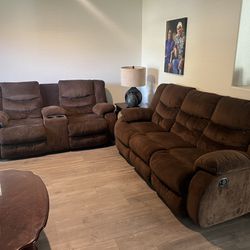Ashley Furniture Couch and Loveseat With 4 Recliners Great Condition!!!!
