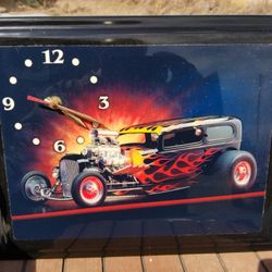 Hot rod collectible clock 