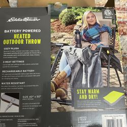 Heated Throw Blanket, Water Resistant Throw with Warming Pocket & Rechargeable Battery, Weather Smart Fleece for Travel, Camping, and Outdoor Use 