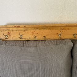 Handmade Wood Coat Rack with Shelf 