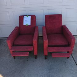 Red Upholstered Small Space Recliners