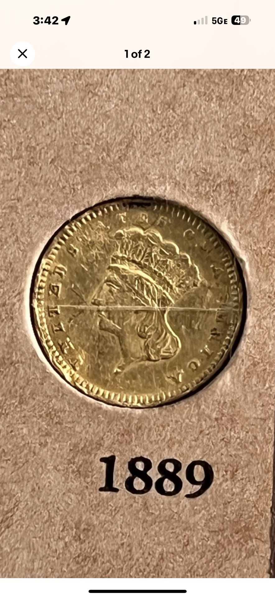 1889 Gold Dollar