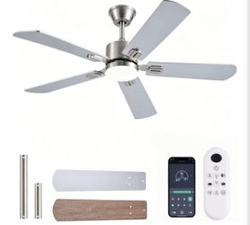 52” Ceiling Fan w/ LED Light & 6 Speed Remote