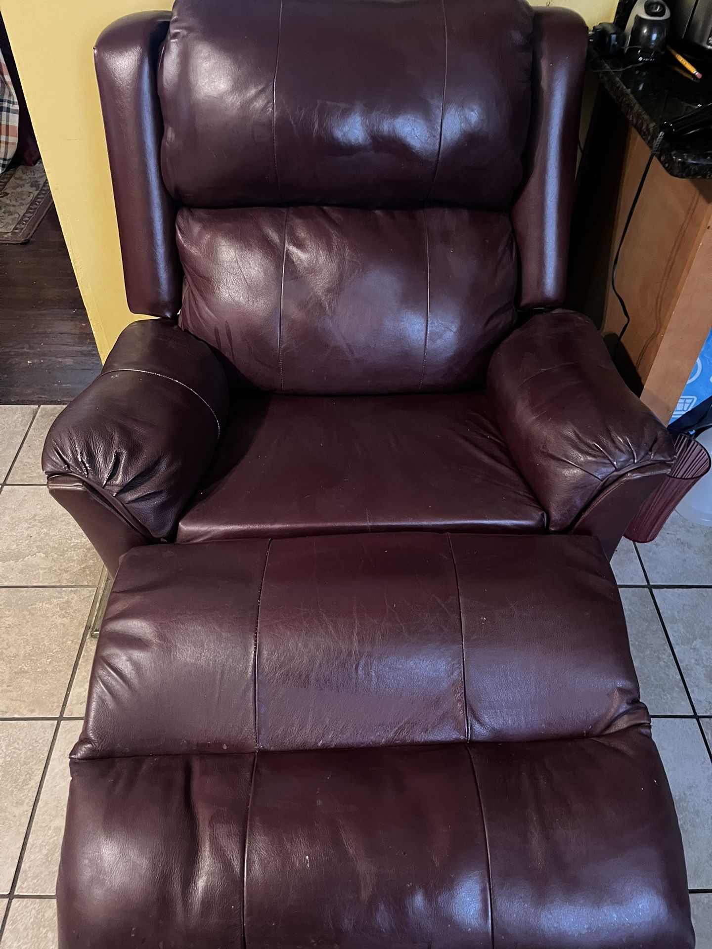 Burgundy Leather Recliner Chair