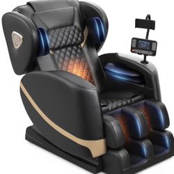 2026 Massage Chair Full Body, Zero Gravity Massage Chair with 10 Fix Rollers, Airbags, Heating, Foot Massage, Auto Modes, Bluetooth Speaker, Smart Scr
