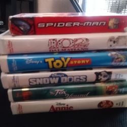 6 VHS Movies Toy Story Spider-Man And More!!